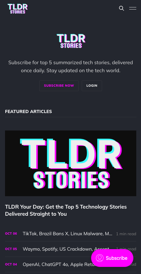 Histórias de TLDR para tecnologia media 3