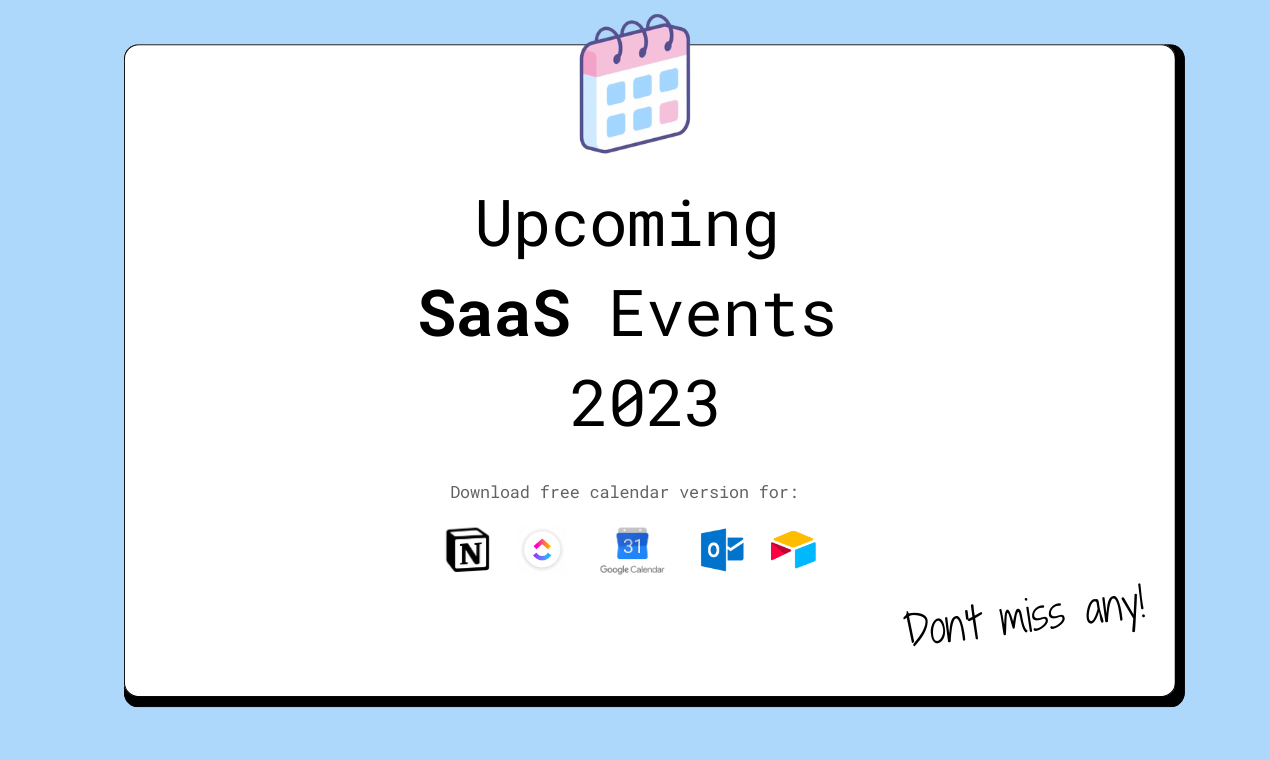 SaaS 이벤트 2023 - 모든 형식으로 무료로 제공 - 이벤트를 놓치지 마십시오. 미디어 1