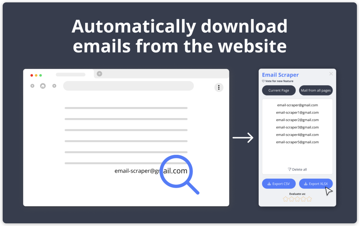 Media Email cào - Tiện ích mở rộng chrome để thu thập email và xuất danh sách 1