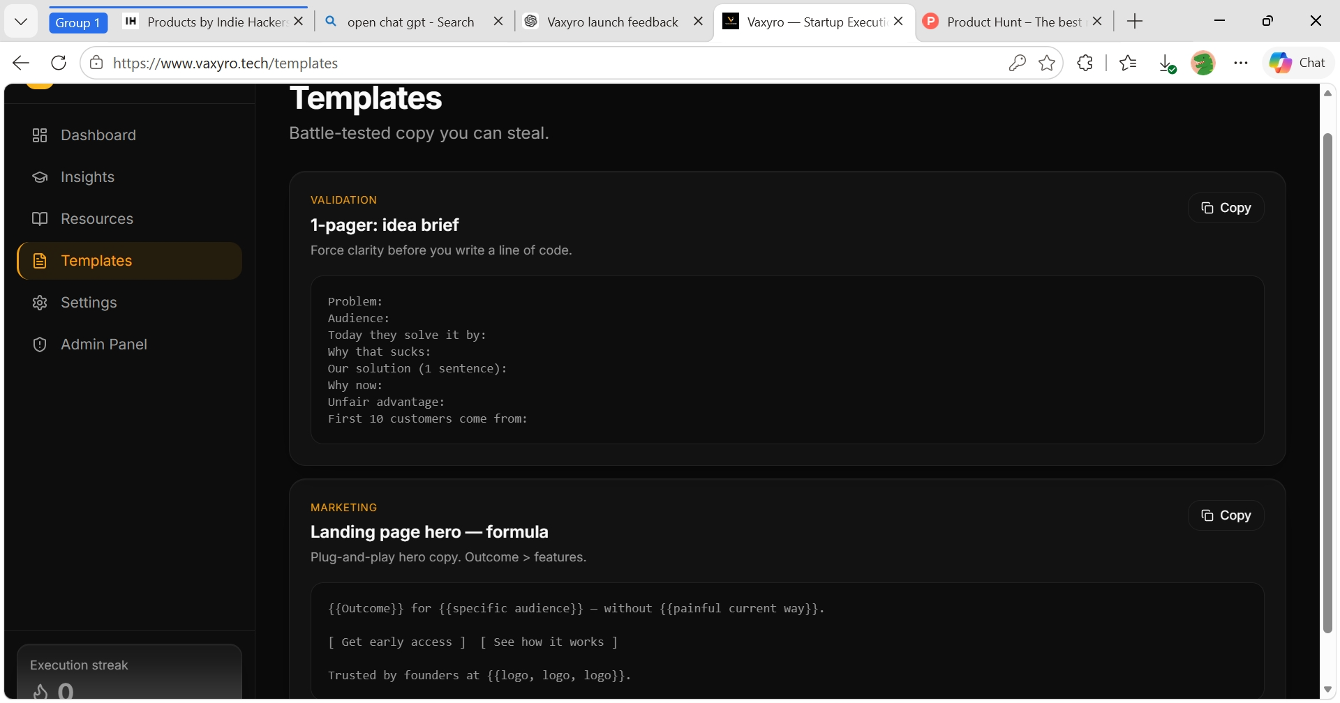 Vaxyro — Startup Execution OS gallery image