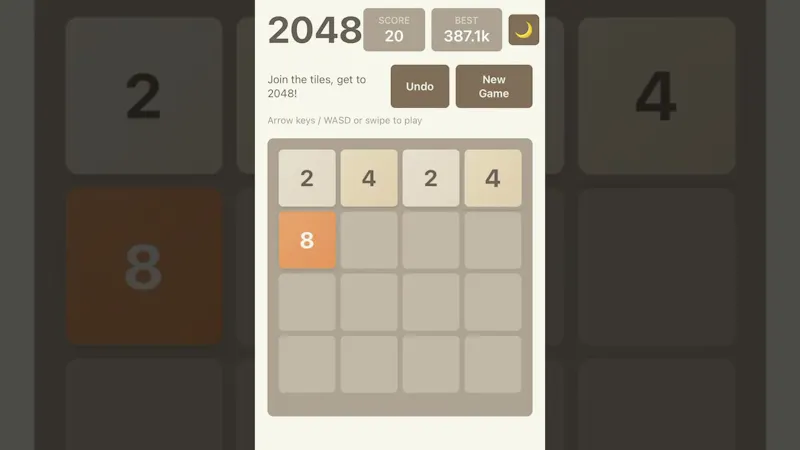 2048 Game screenshot 1 (video preview)