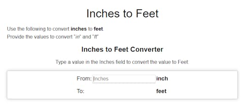 Inch to Feet Converter gallery image