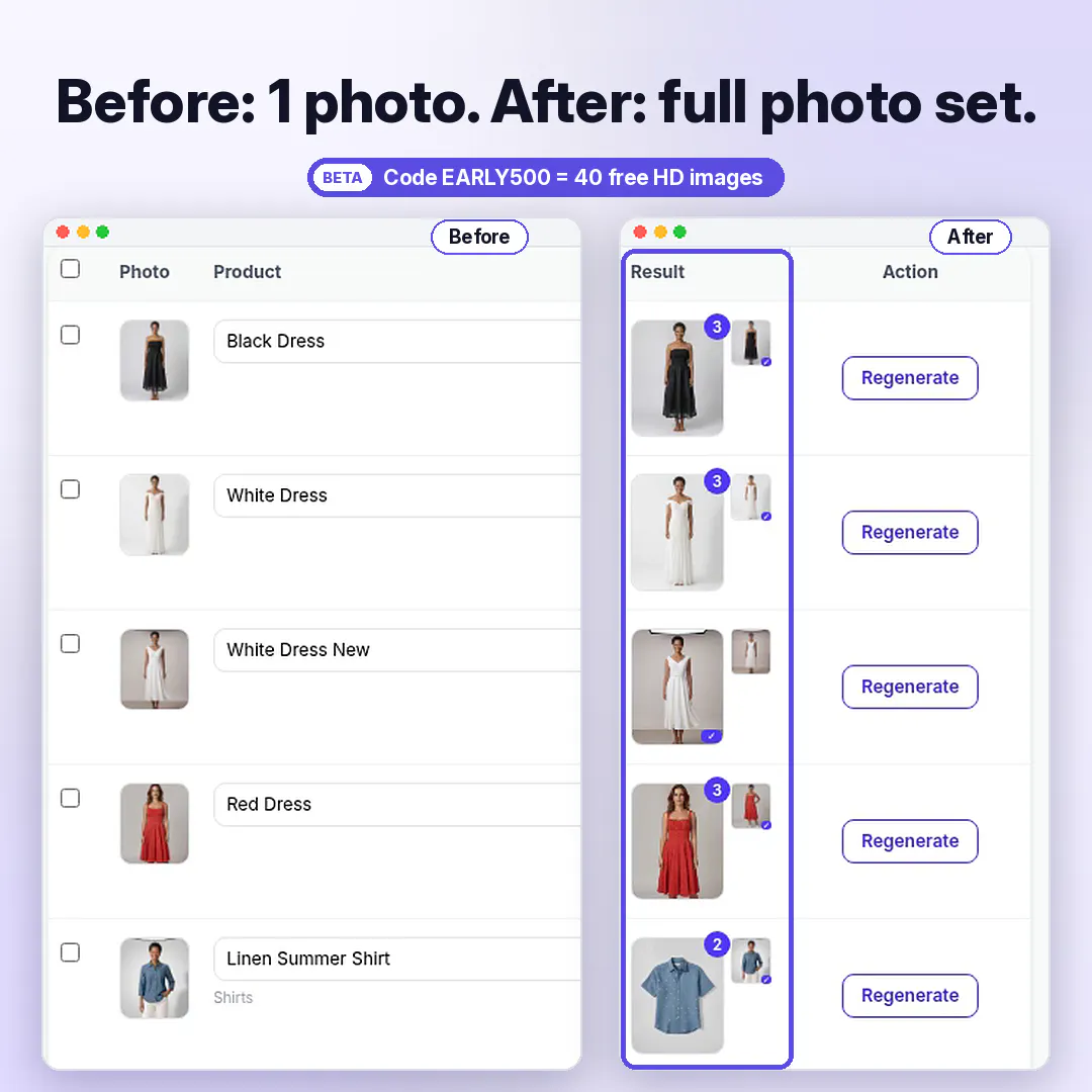 Bulk Look AI: Product Images gallery image