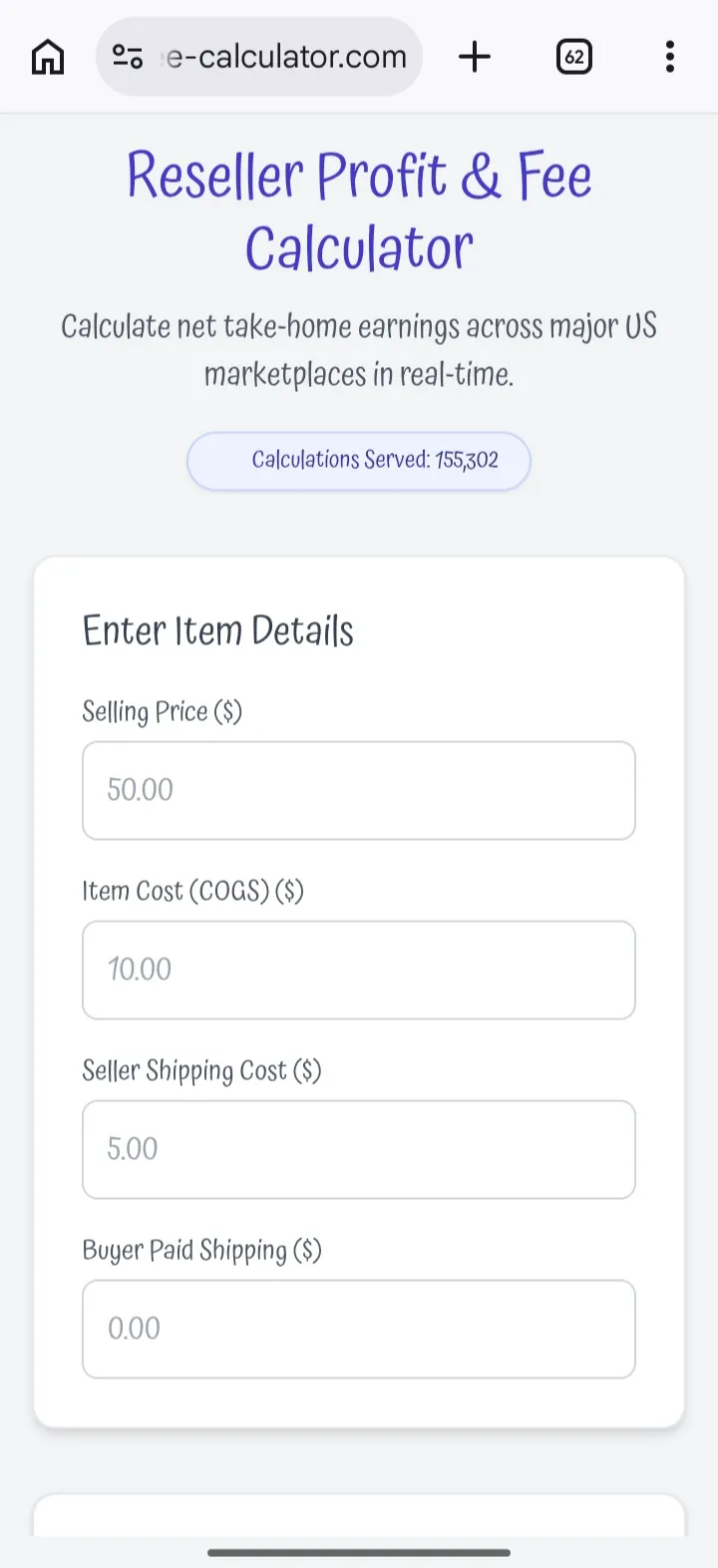 Reseller Fee Calculator gallery image