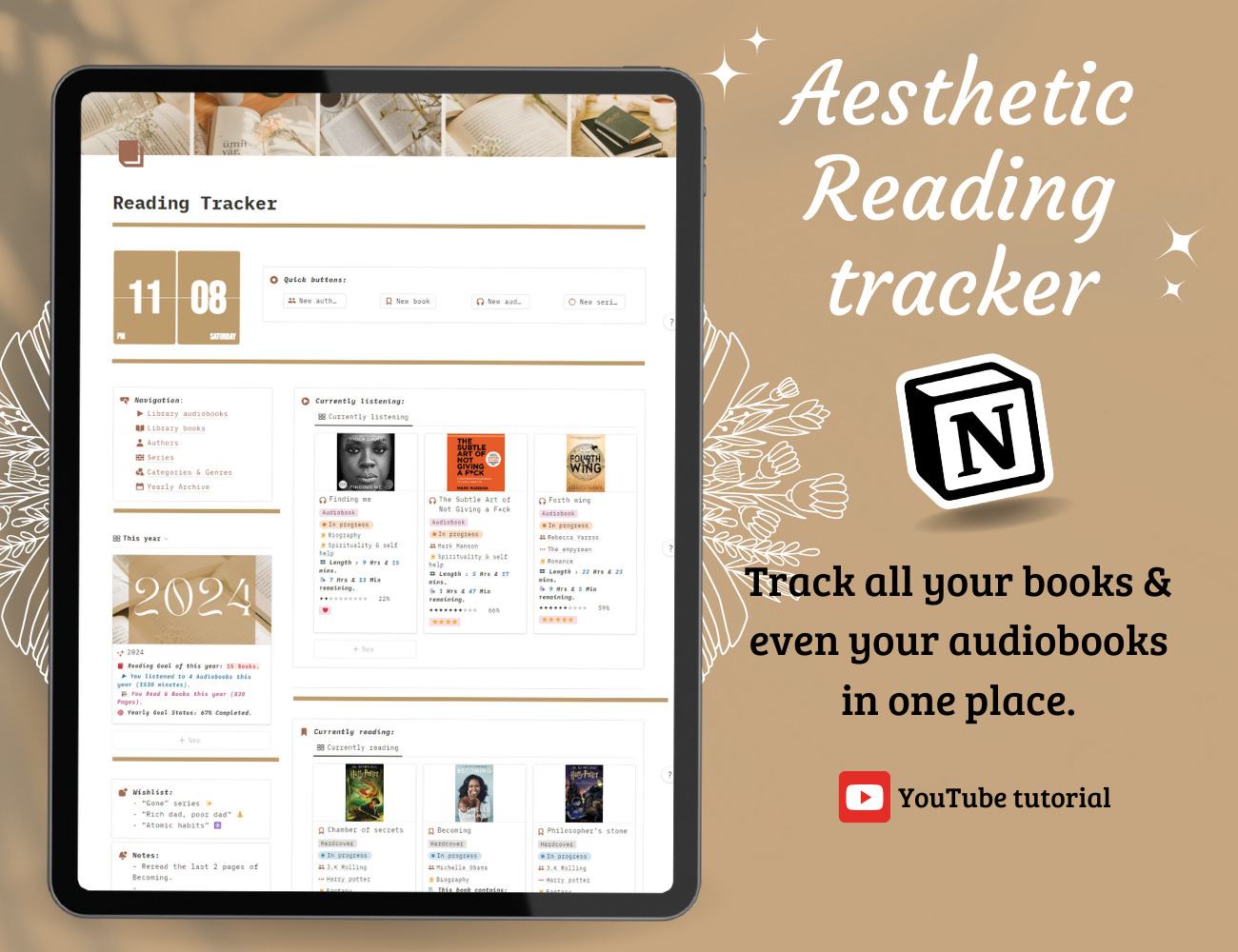 Notion reading tracker gallery image