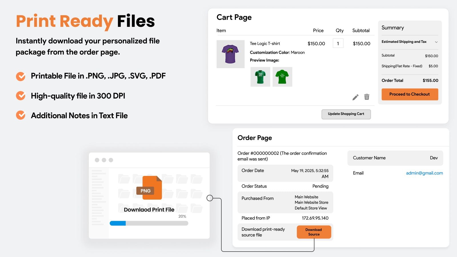 Magento製品デザイナー拡張機能 - Magento WebからStoreを印刷するためのProduct Personalizerメディア4