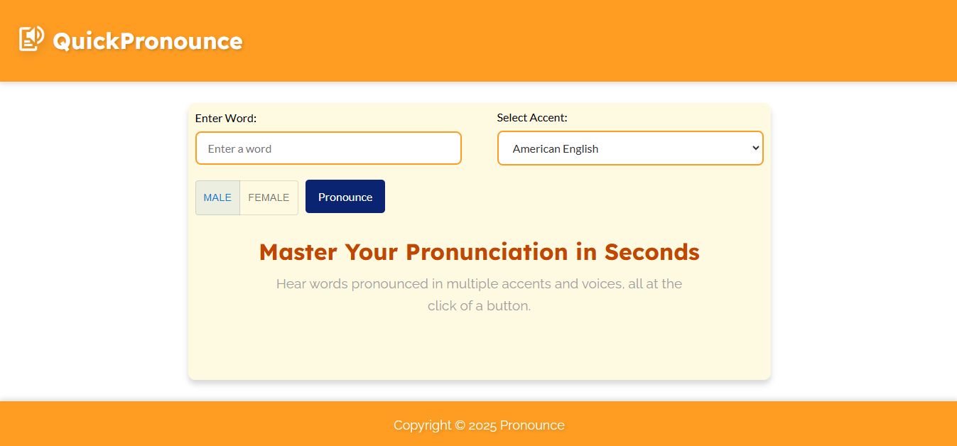 Media QuickPronounce - Sebutan kata segera 1