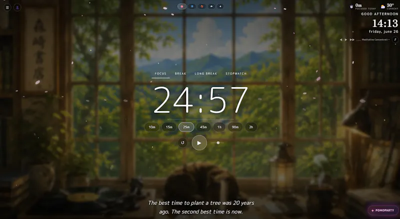 Lofi study app - timers, focus rooms  screenshot 1