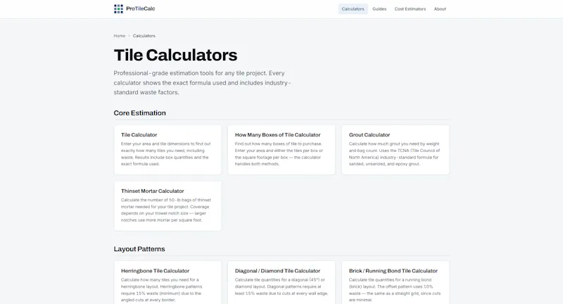 ProTileCalc screenshot 2