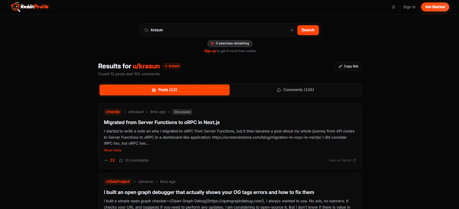View Any Reddit Profile Instantly screenshot 2