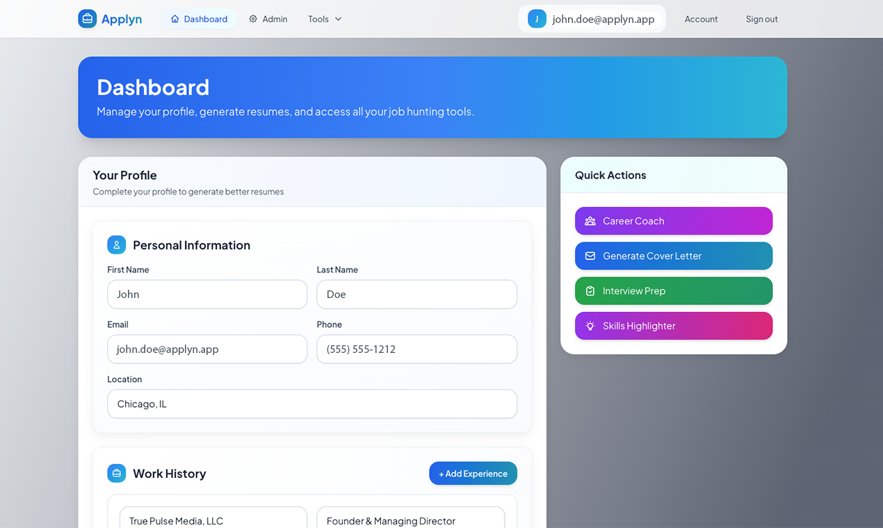 Applyn - Screenshot 2 showing product features and functionality