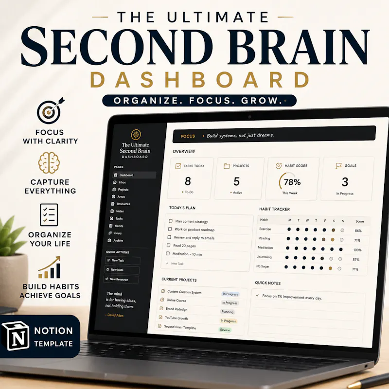 The Ultimate Second Brain Dashboard  screenshot 2