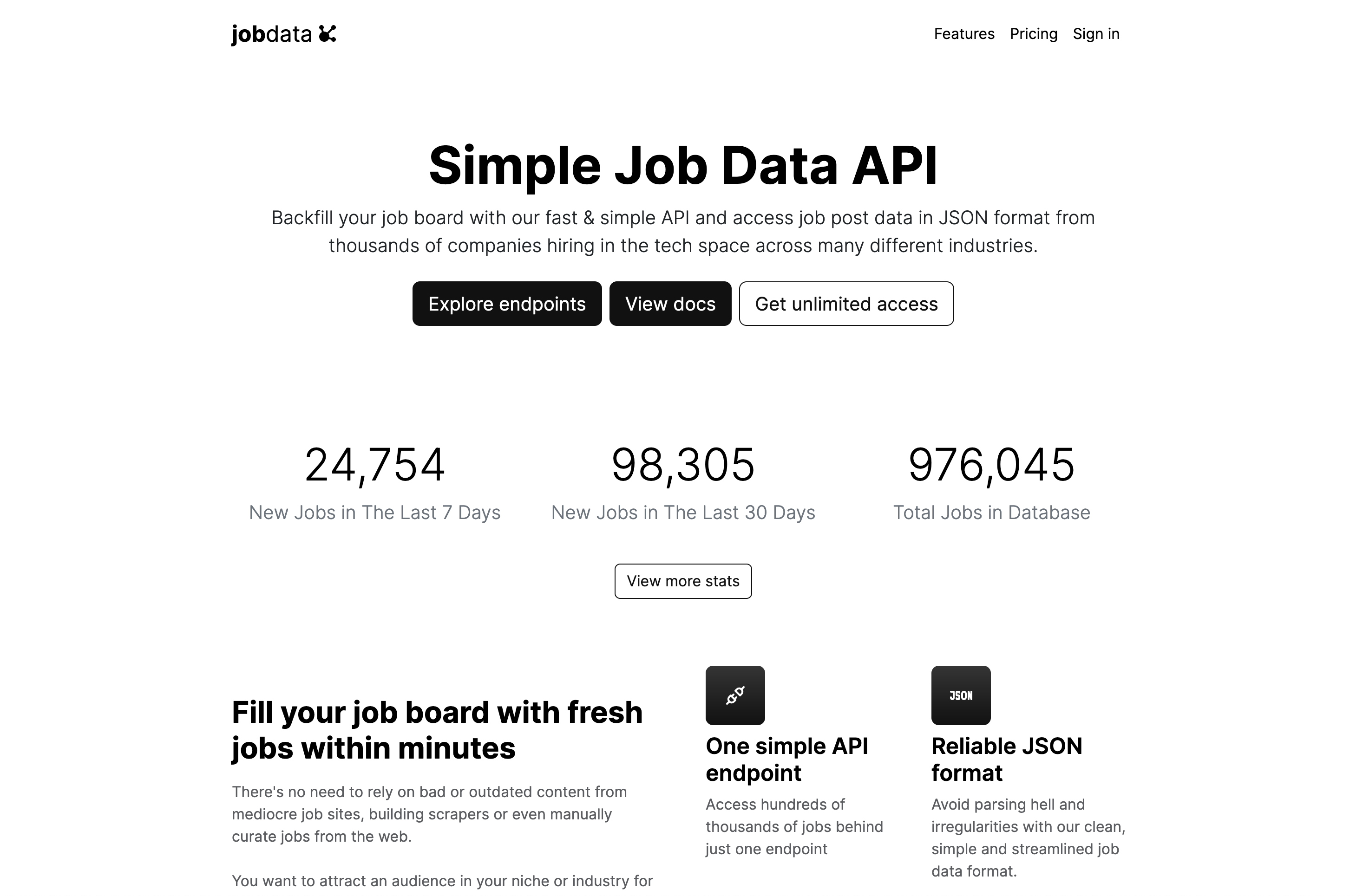 startuptile jobdataapi.com-Simple job data API