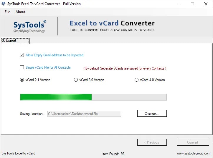 İletişimi taşımak için vcard dönüştürücüye excel - Excel kontaklarını VCARD'a dışa aktarmak için vcard dönüştürücüye excel medya 2