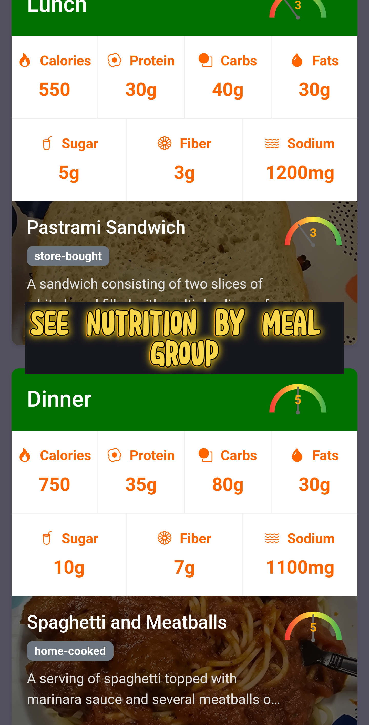 Media Penglihatan grub - Snap makanan anda dan dapatkan statistik dan banyak lagi! 2