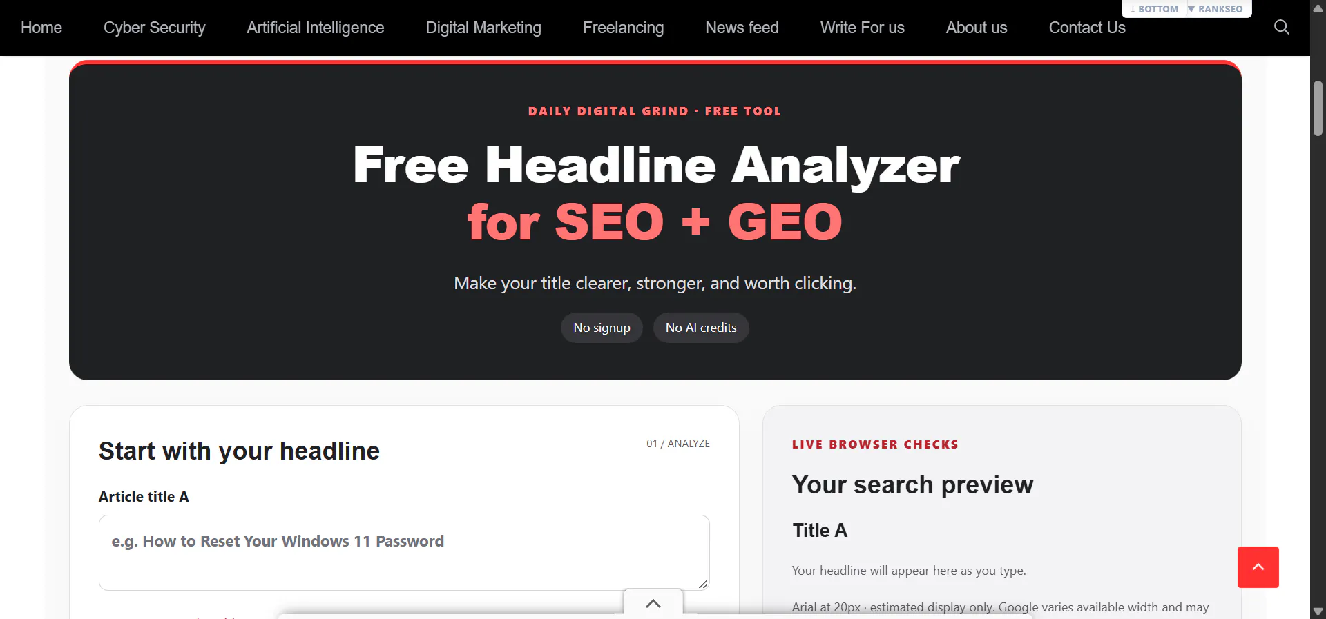DDG Free Headline Analyzer for SEO + GEO gallery image