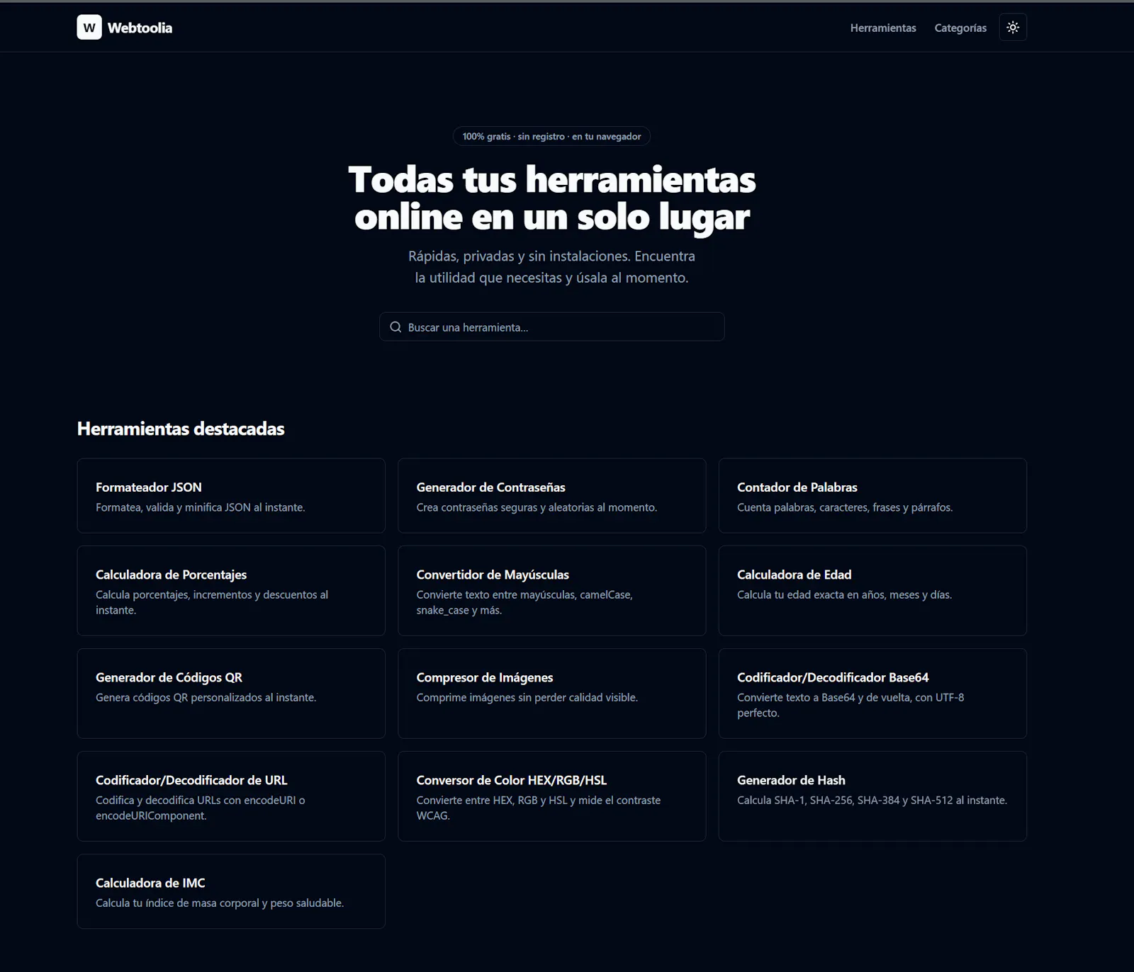 Webtoolia screenshot 1