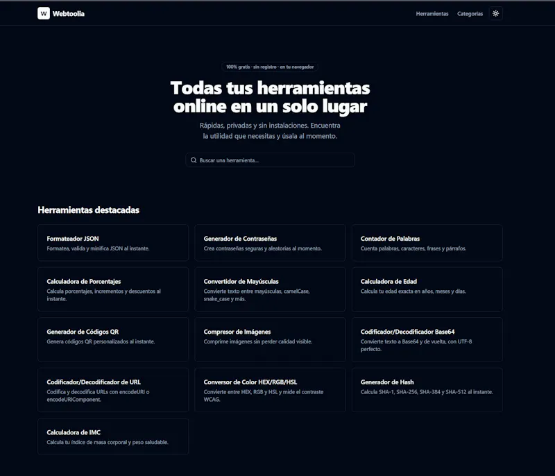 Webtoolia screenshot 1