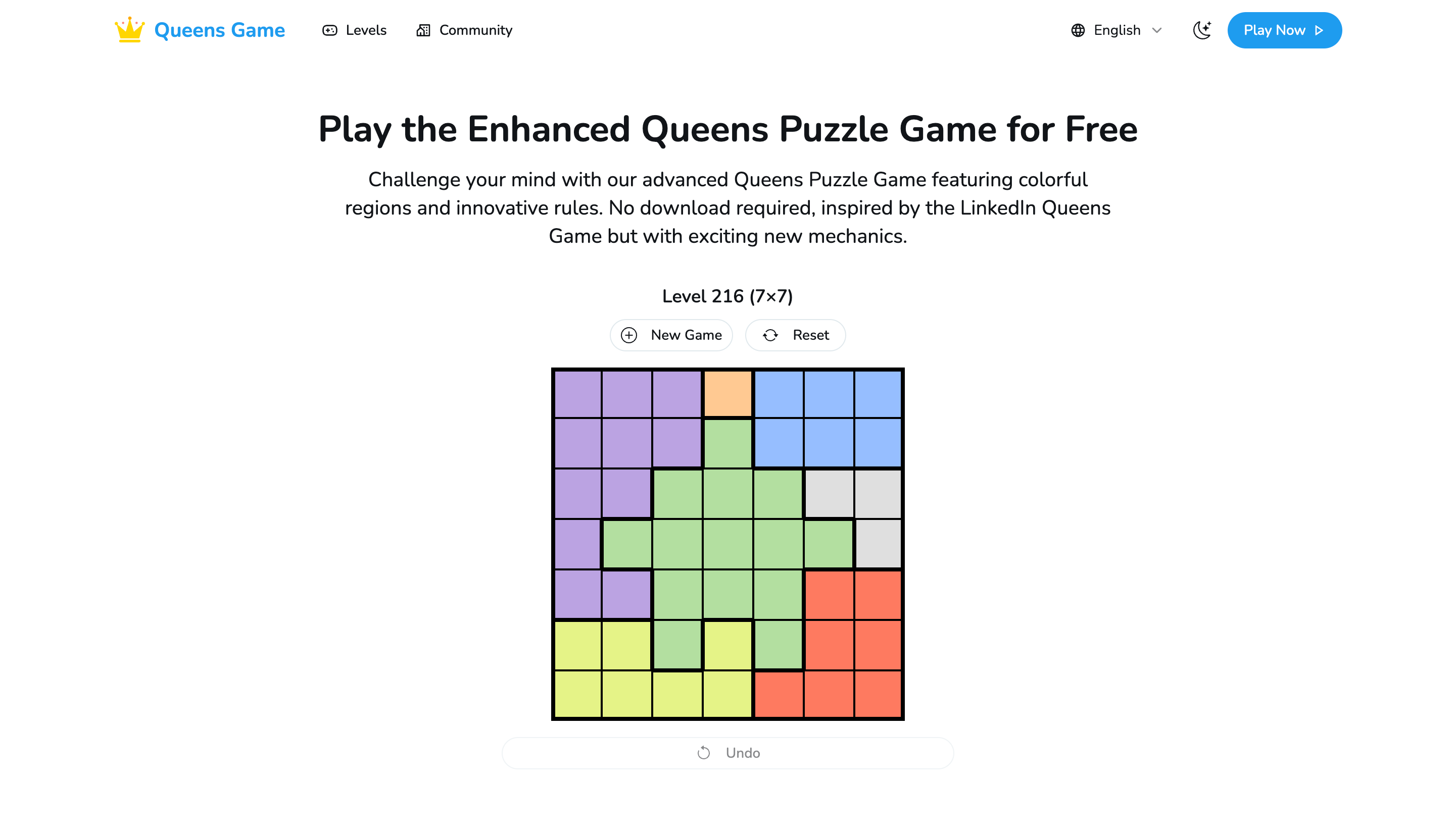 Enhanced Queens Game gallery image