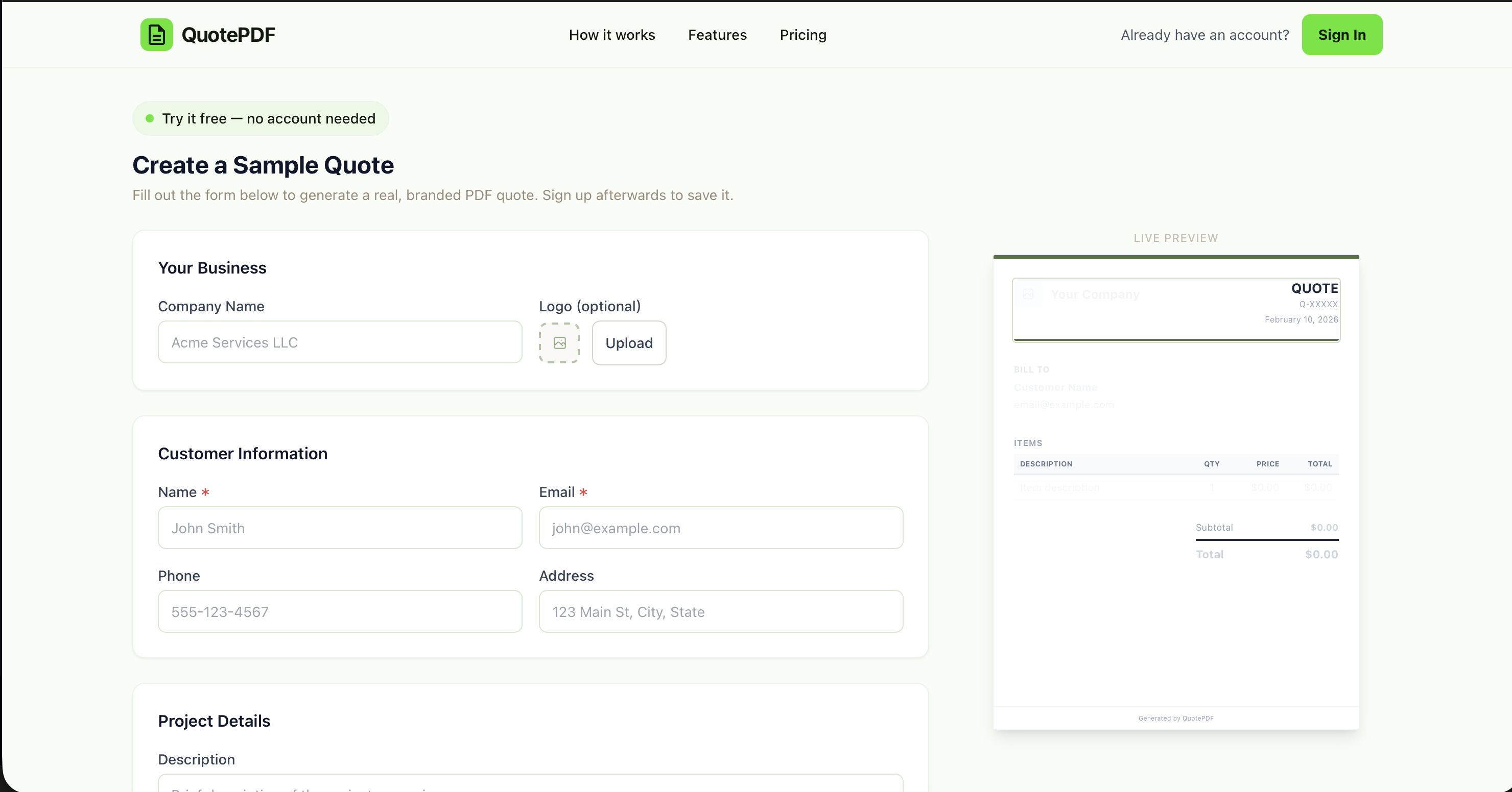 QuotePDF gallery image