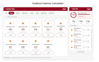 Cookout Calories Calculator gallery image