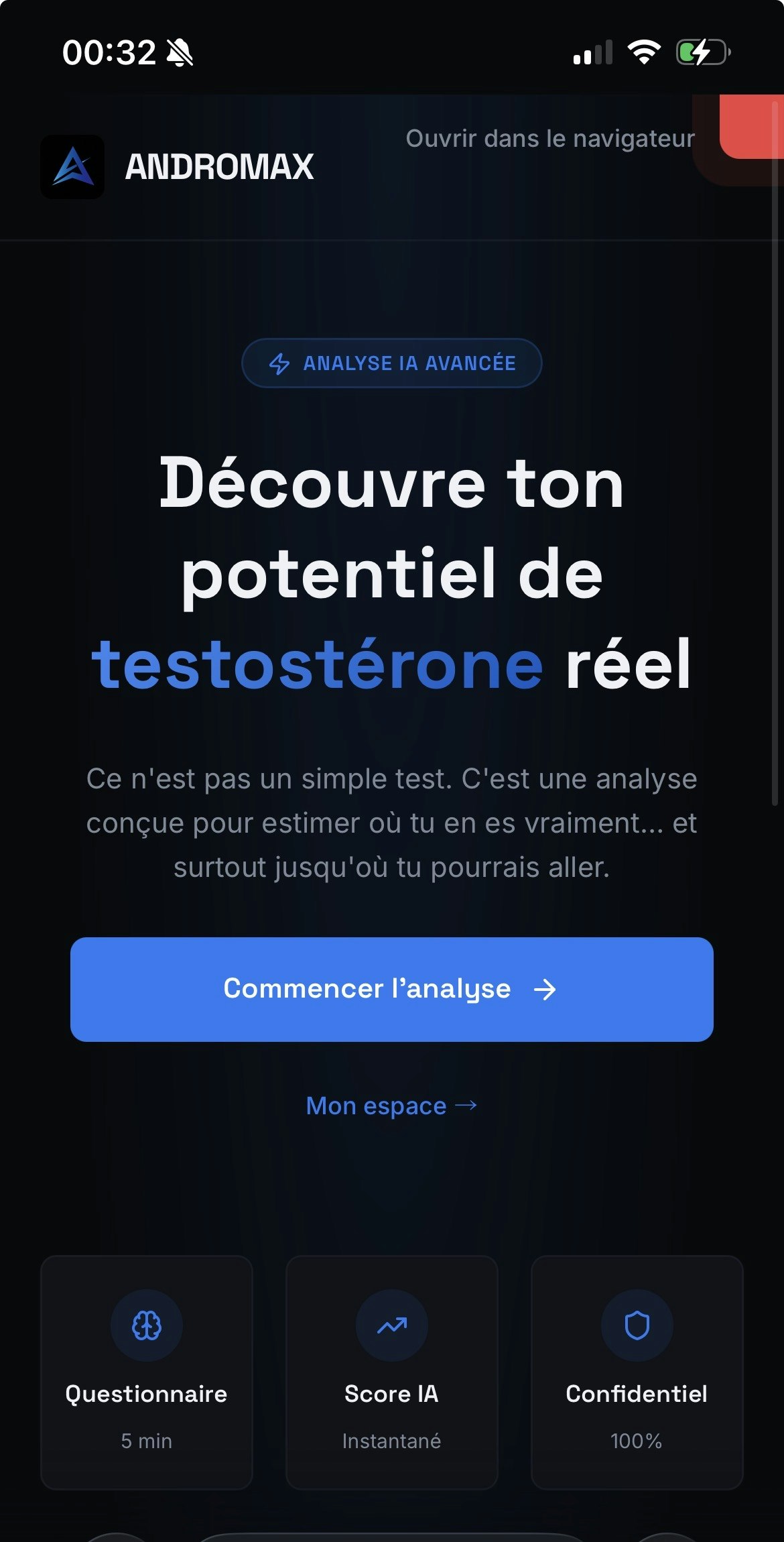 andromax - Screenshot 2 showing product features and functionality