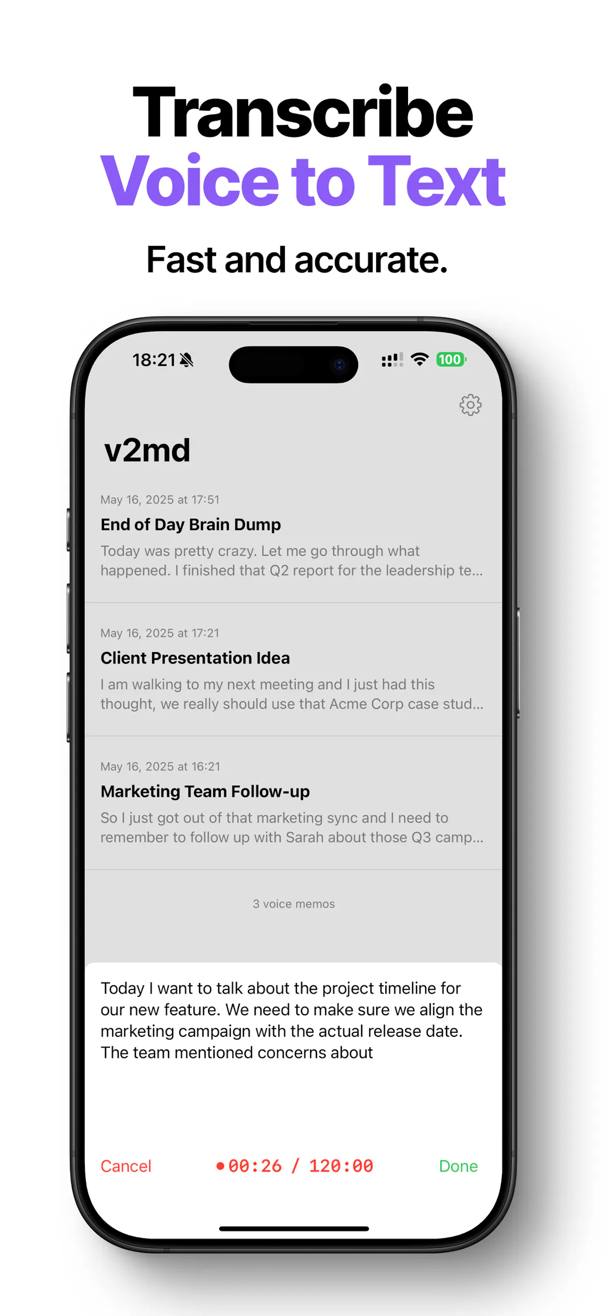 v2md - Voice to Markdown