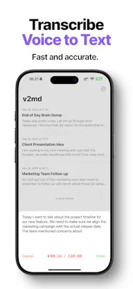 v2md - Voice to Markdown