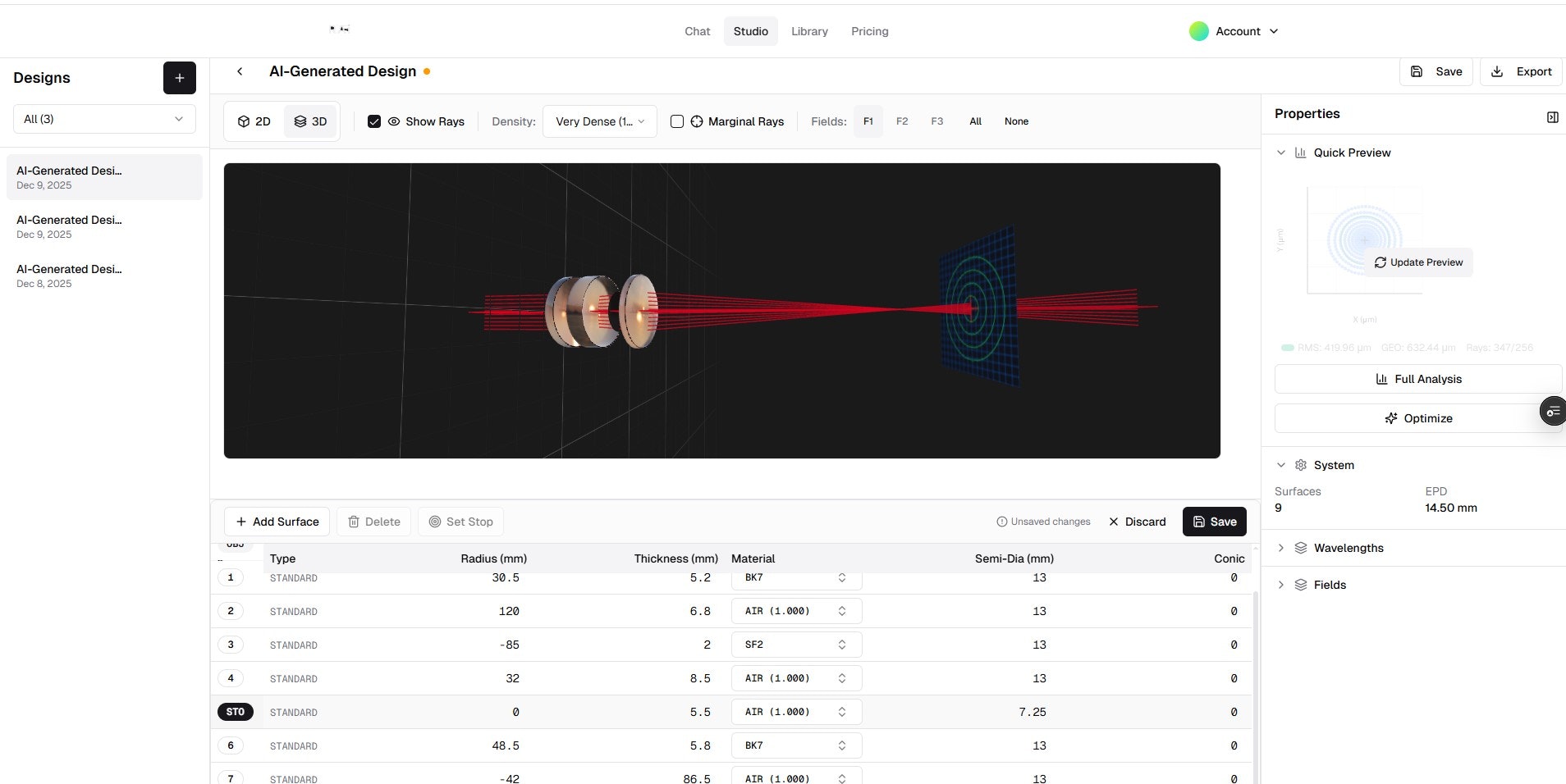 rAI Optics - Screenshot 2 showing product features and functionality