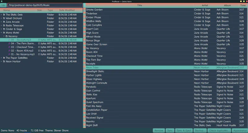 PodRacer: Manage your iPod on Linux. screenshot 6