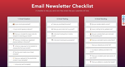 Email Newsletter Checklist by MailSwift gallery image