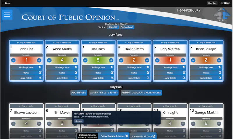 COPO JurySelect screenshot 7