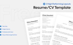 Text Only One Column Resume CV Template media 1