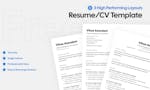 Text Only One Column Resume CV Template image