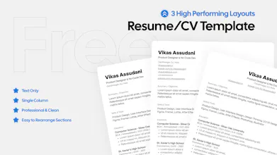 Text Only One Column Resume CV Template gallery image