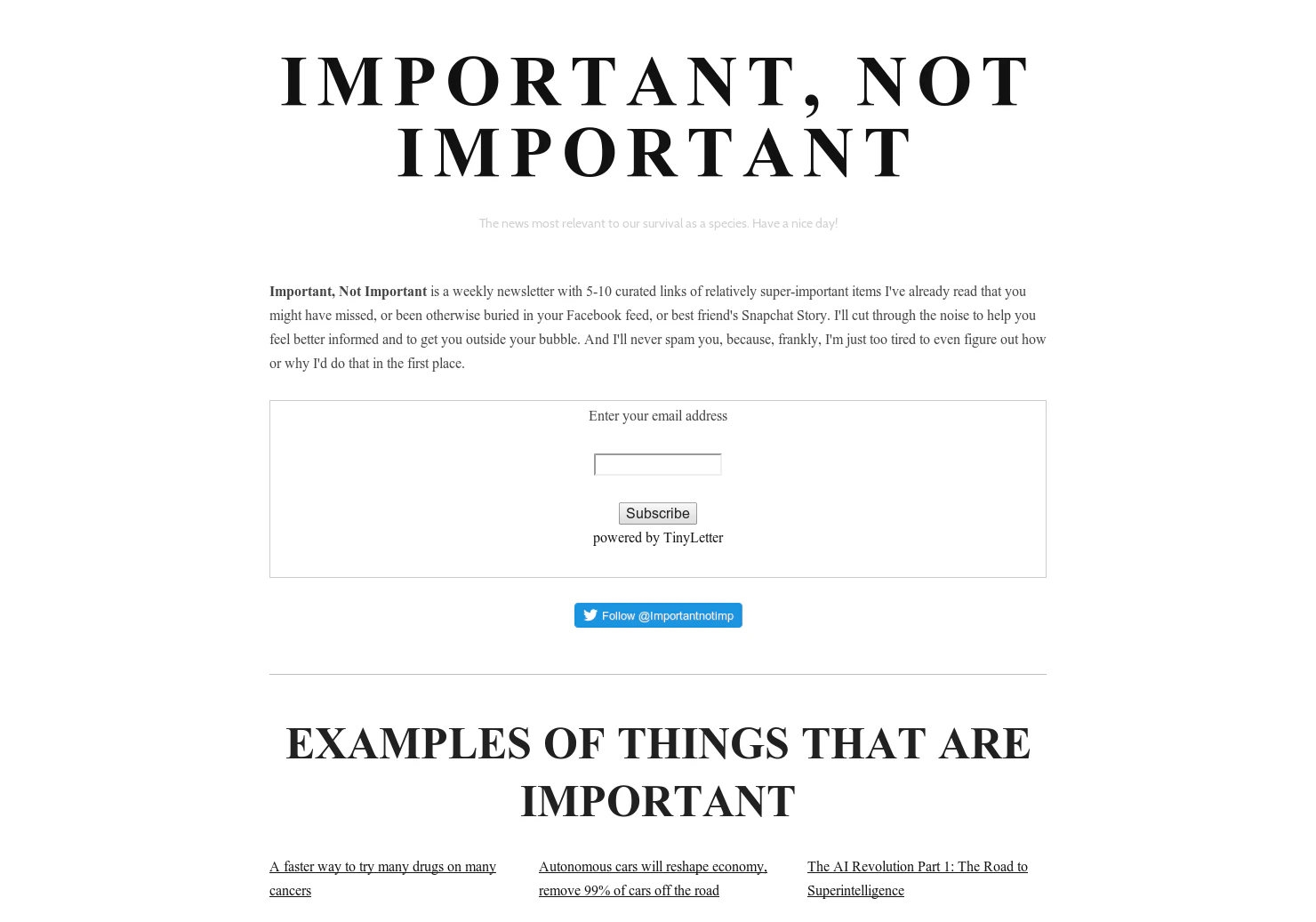 Important, Not Important