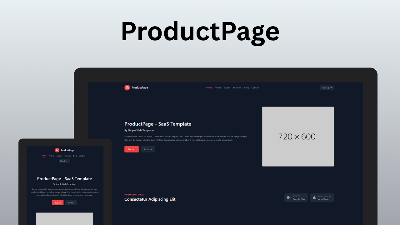 ProductPage - Modèle SAAS HTML