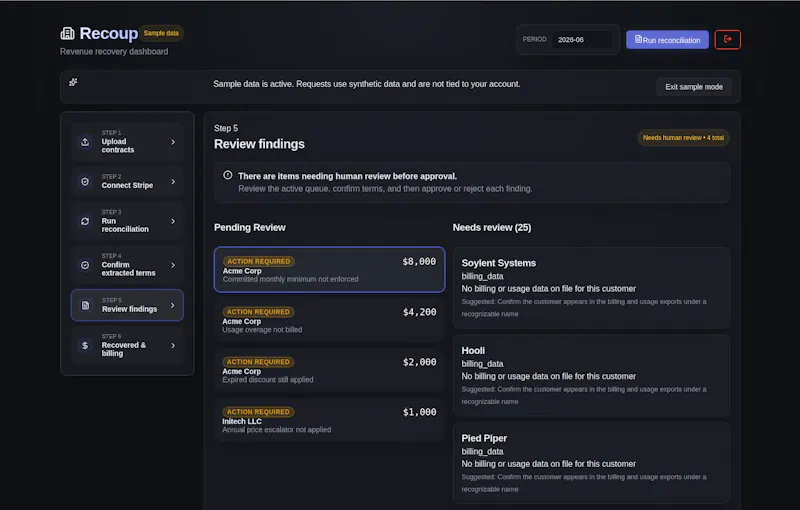 Recoup — the revenue you're already owed screenshot 3