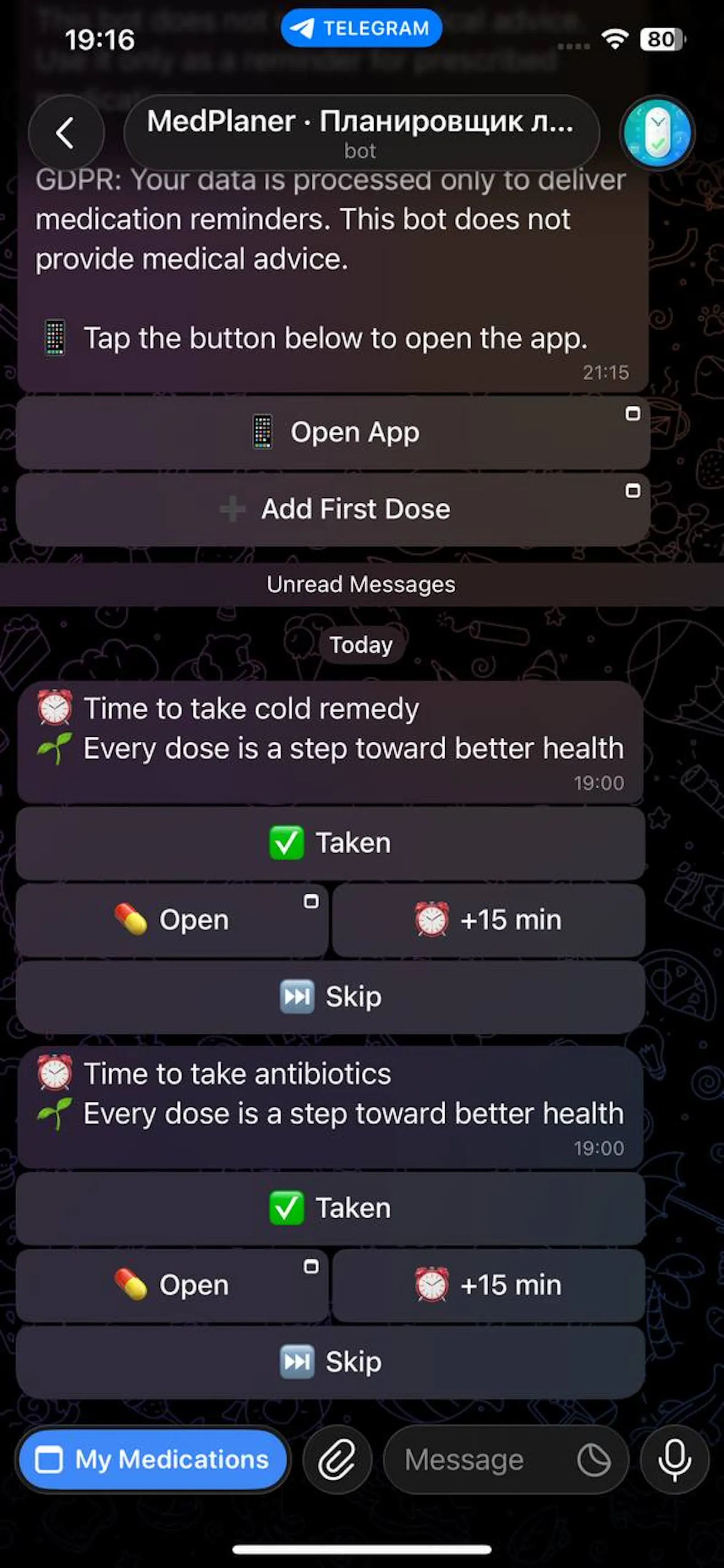 MedPlanner for Telegram screenshot 5