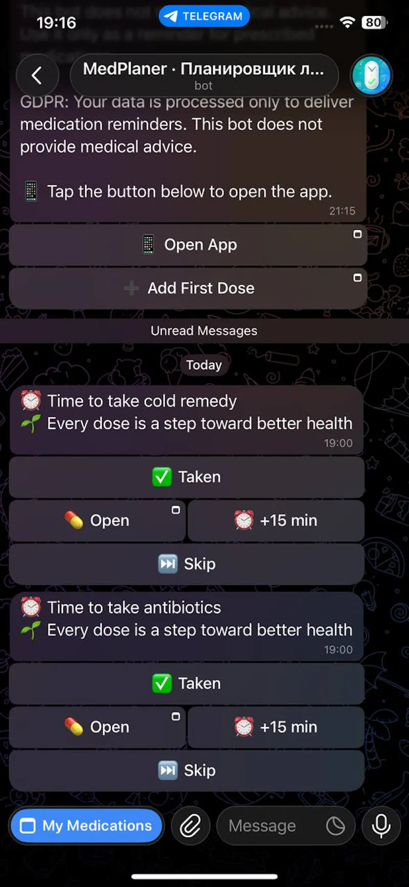 MedPlanner for Telegram screenshot 5