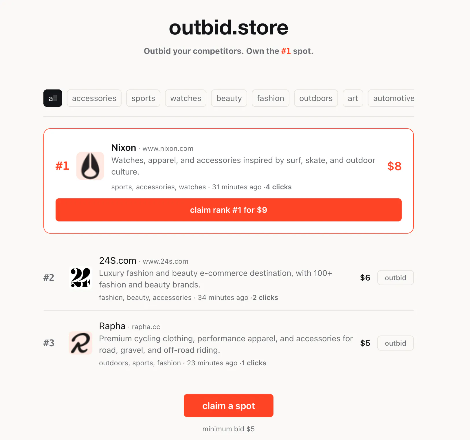 outbid.store gallery image