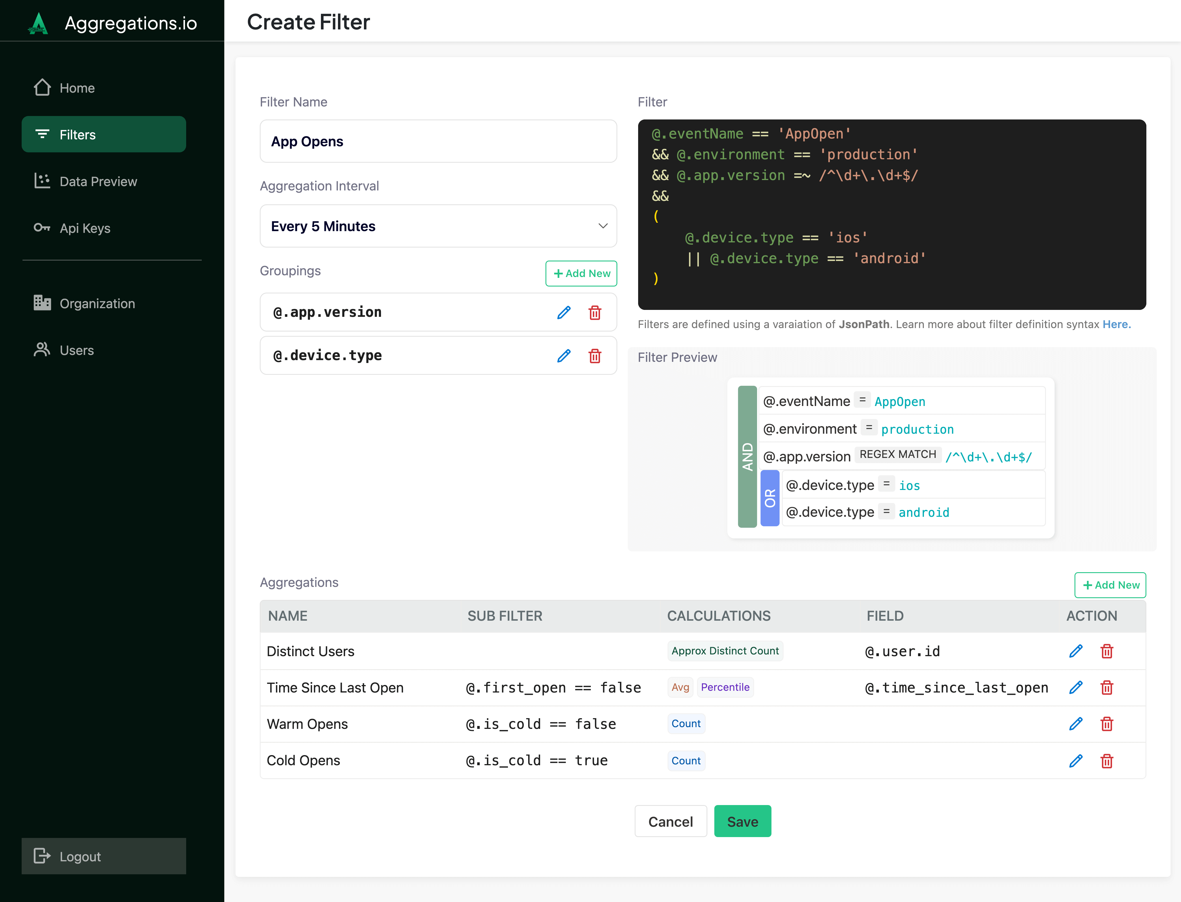 Aggregations.io - Realtime voor uw analysevenementen media 1