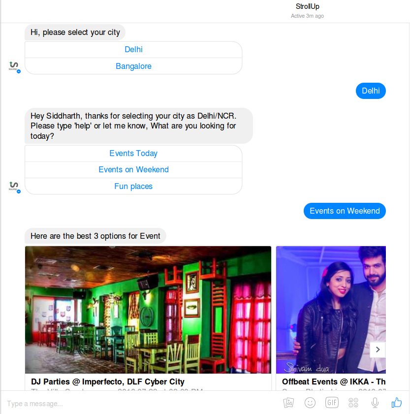StrollUp Chatbot gallery image