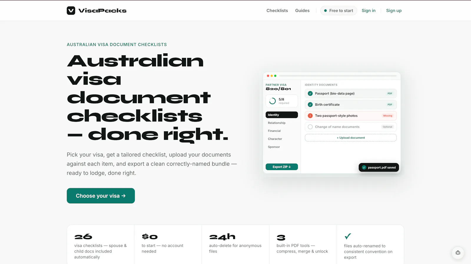 VisaPacks screenshot 2