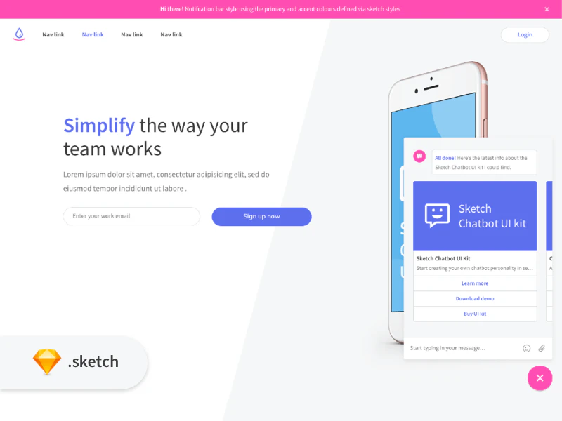 Sketch Chatbot UI Kit