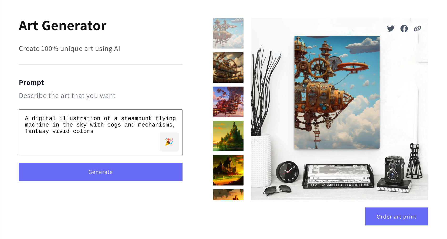 Artprint - AI ile eşsiz bir sanat yaratın medya 2