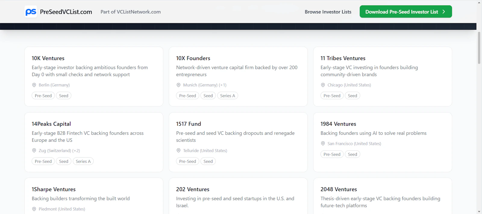 VCListNetwork.com screenshot 3