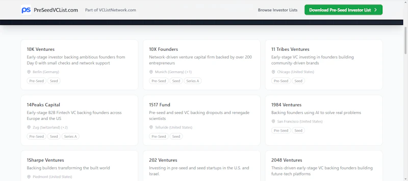 VCListNetwork.com screenshot 3