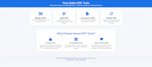 Hexye Free Online PDF Tools gallery image