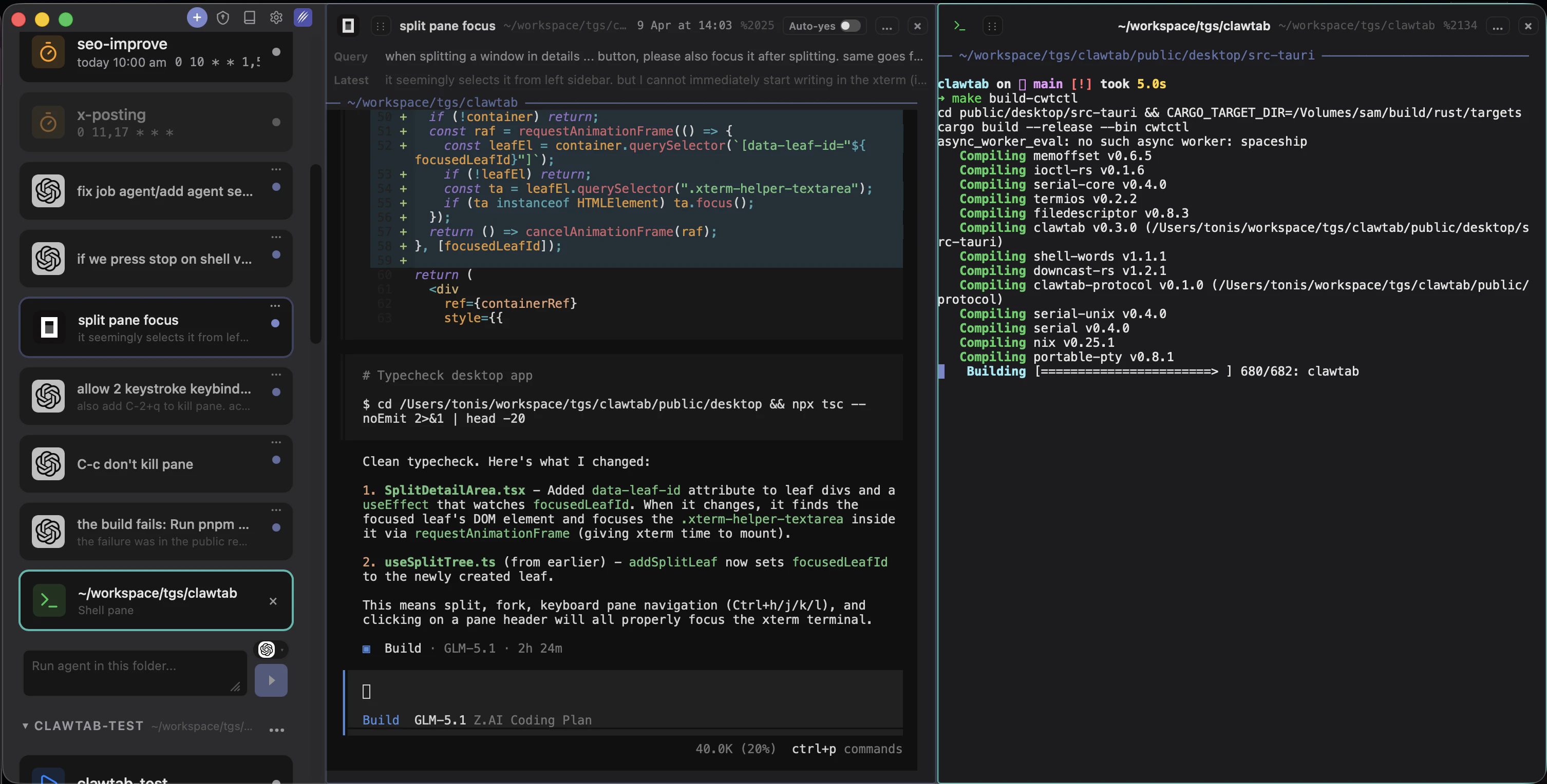 ClawTab screenshot 2